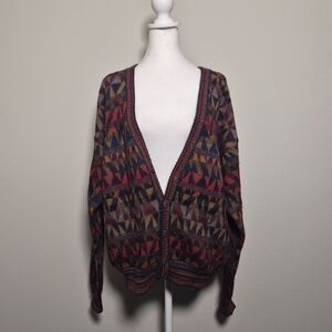Peruvian Connection Abstract 100% Alpaca Geometric Sweater M